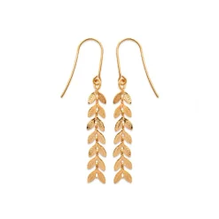 Maison de la Bijouterie Boucles d'oreilles Pendante Feuilles Plaqué Or - Y54Y50 | Femme Boucles D'Oreilles