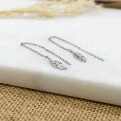 Maison de la Bijouterie Boucles d'oreilles Pendantes femme plume Argent W5YV600 | Femme Boucles D'Oreilles
