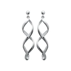 Maison de la Bijouterie Boucles d'oreilles Pendantes torsadées Argent W364U00 | Femme Boucles D'Oreilles