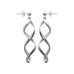 Maison de la Bijouterie Boucles d'oreilles Pendantes torsadées Argent W364U00 | Femme Boucles D'Oreilles