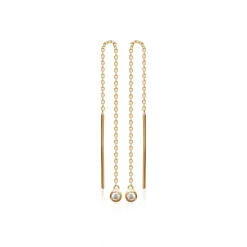 Maison de la Bijouterie Boucles d'oreilles pendantes plaqué or oxyde de zirconium Y53WYZ0 | Femme Boucles D'Oreilles