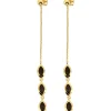 Kosma Paris Boucles d'oreilles pendantes Kira Doré & Quartz Fumé | Femme Boucles D'Oreilles