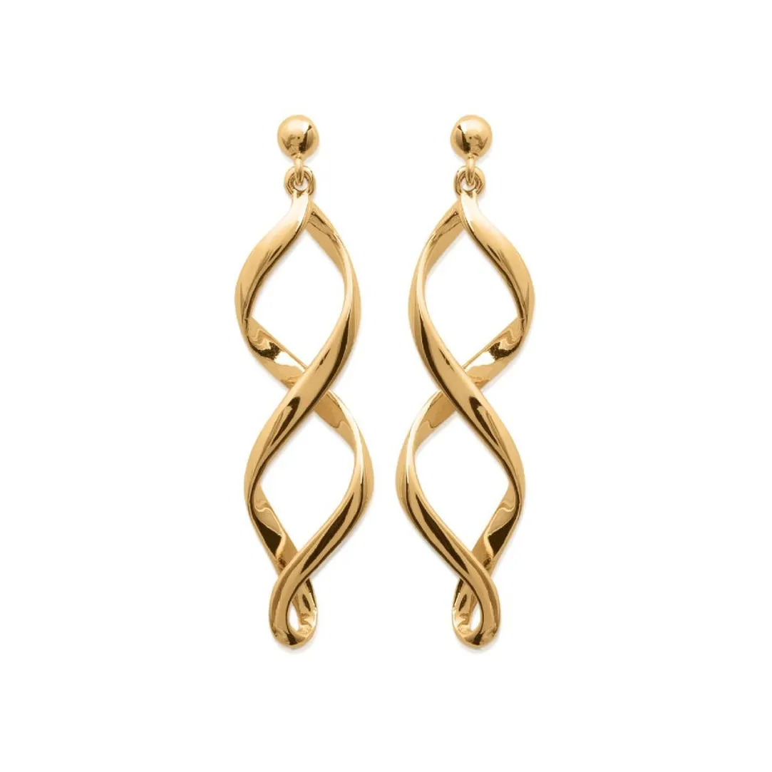 Maison de la Bijouterie Boucles d'oreilles Pendantes torsadées plaqué or Y364U00 | Femme Boucles D'Oreilles