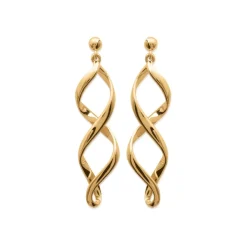 Maison de la Bijouterie Boucles d'oreilles Pendantes torsadées plaqué or Y364U00 | Femme Boucles D'Oreilles