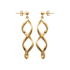 Maison de la Bijouterie Boucles d'oreilles Pendantes torsadées plaqué or Y364U00 | Femme Boucles D'Oreilles