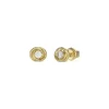 Guess Bijoux Boucles D'Oreilles Perfect Acier Doré Puces Et Zircons Cubiques 8 Mm | Femme Boucles D'Oreilles