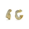Guess Bijoux Boucles D'Oreilles Perfect Acier Doré Mini Pavées 17 Mm | Femme Boucles D'Oreilles