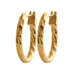 Maison de la Bijouterie Boucles d'oreilles plaqué or créoles torsadées 16mm Y6Z5YZ6 | Femme Boucles D'Oreilles