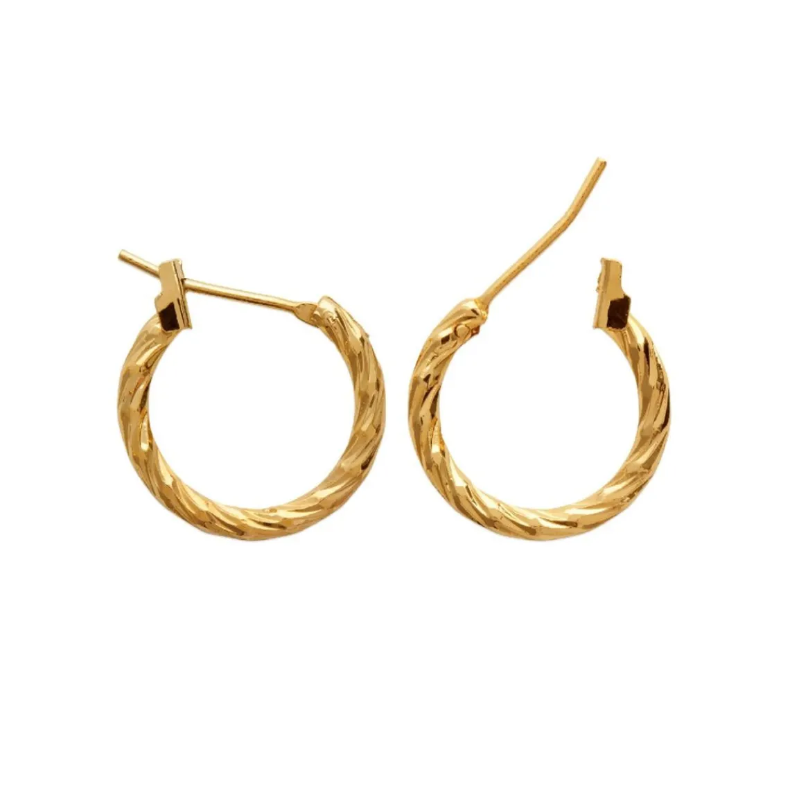 Maison de la Bijouterie Boucles d'oreilles plaqué or créoles torsadées 16mm Y6Z5YZ6 | Femme Boucles D'Oreilles