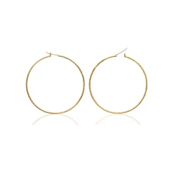 Maison de la Bijouterie Boucles d'oreilles plaqué or créoles 60mm Y6Z4U60 | Femme Boucles D'Oreilles