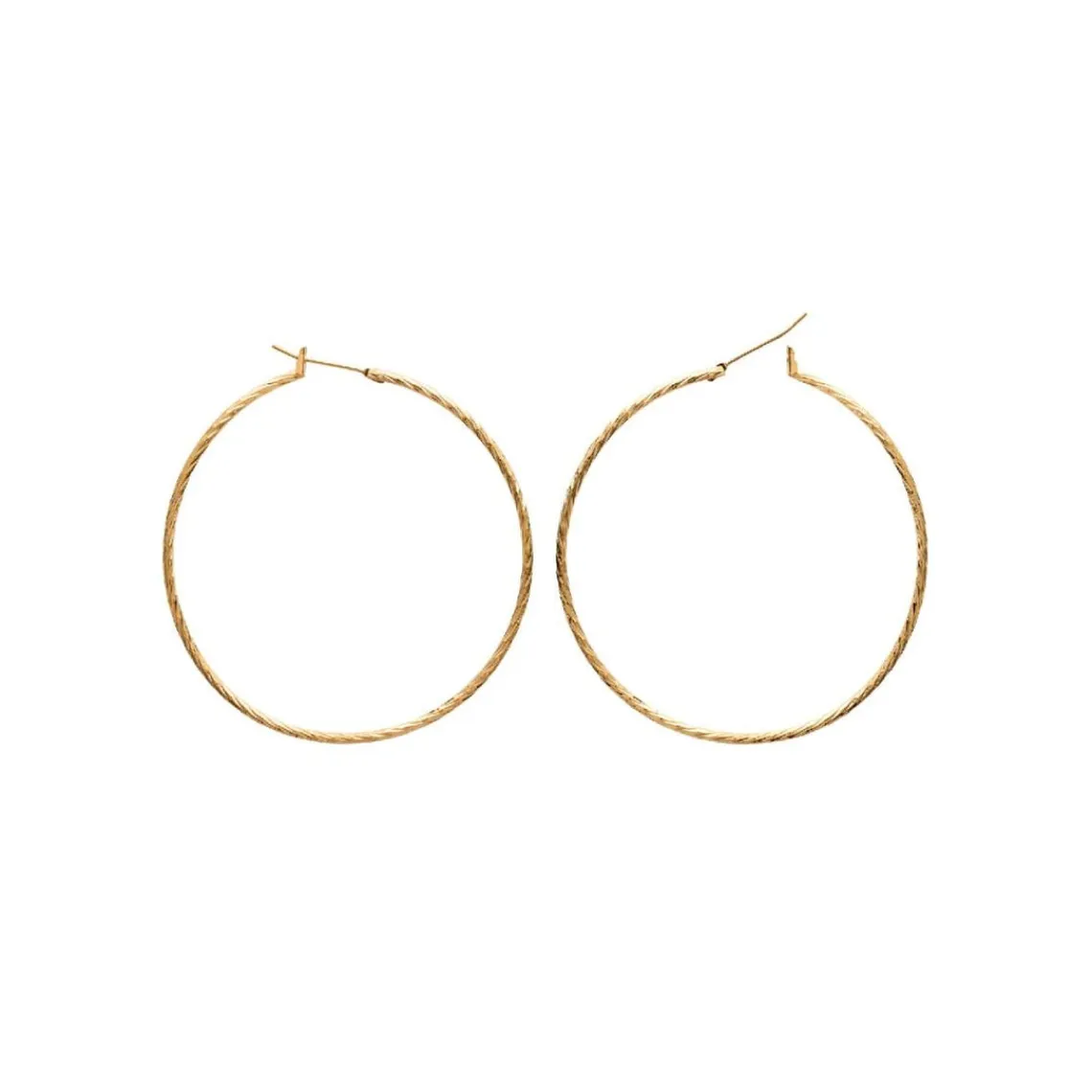 Maison de la Bijouterie Boucles d'oreilles plaqué or créoles 50mm Y6Z4U50 | Femme Boucles D'Oreilles