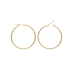 Maison de la Bijouterie Boucles d'oreilles plaqué or créoles 40mm Y6Z4U40 | Femme Boucles D'Oreilles