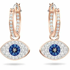 Swarovski Bijoux Boucles d'oreilles 5425857 - Acier Doré Rose Cristaux Swarovski Yeux Bleux Femme | Femme Boucles D'Oreilles