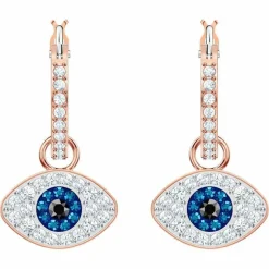 Swarovski Bijoux Boucles d'oreilles 5425857 - Acier Doré Rose Cristaux Swarovski Yeux Bleux Femme | Femme Boucles D'Oreilles