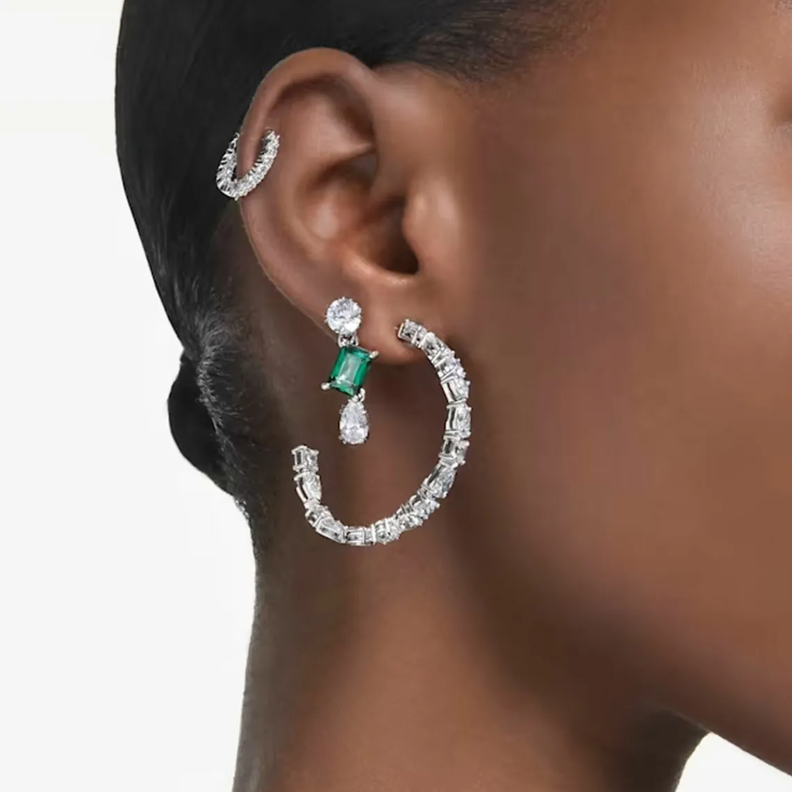 Swarovski Bijoux Boucles d'oreilles Swarovski Mesmera 5665878 - PE SD TRIO White/RHS | Femme Boucles D'Oreilles