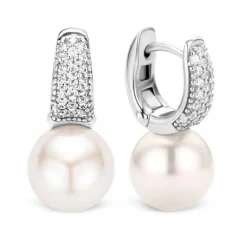 Ti Sento Boucles d'oreilles Liberation 7750PW - Boucles d'oreilles Argent Perles Blanches Femme | Femme Boucles D'Oreilles