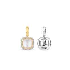 Ti Sento Boucles D'Oreilles - 7968MW Argent Doré Doublé Nacre Carré Et Oxydes De Zirconium | Femme Boucles D'Oreilles