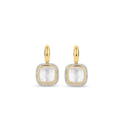 Ti Sento Boucles D'Oreilles - 7968MW Argent Doré Doublé Nacre Carré Et Oxydes De Zirconium | Femme Boucles D'Oreilles