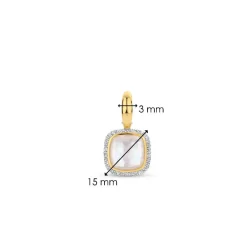 Ti Sento Boucles D'Oreilles - 7968MW Argent Doré Doublé Nacre Carré Et Oxydes De Zirconium | Femme Boucles D'Oreilles