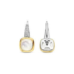 Ti Sento Boucles D'Oreilles - 7969MW Argent Doré Doublé Nacre Carré Et Oxydes De Zirconium | Femme Boucles D'Oreilles
