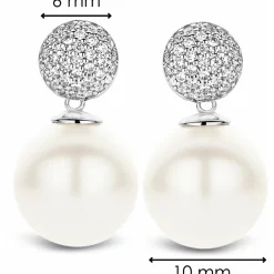 Ti Sento Boucles d'oreilles 7721PW - Boucles d'oreilles Argent Perle | Femme Boucles D'Oreilles