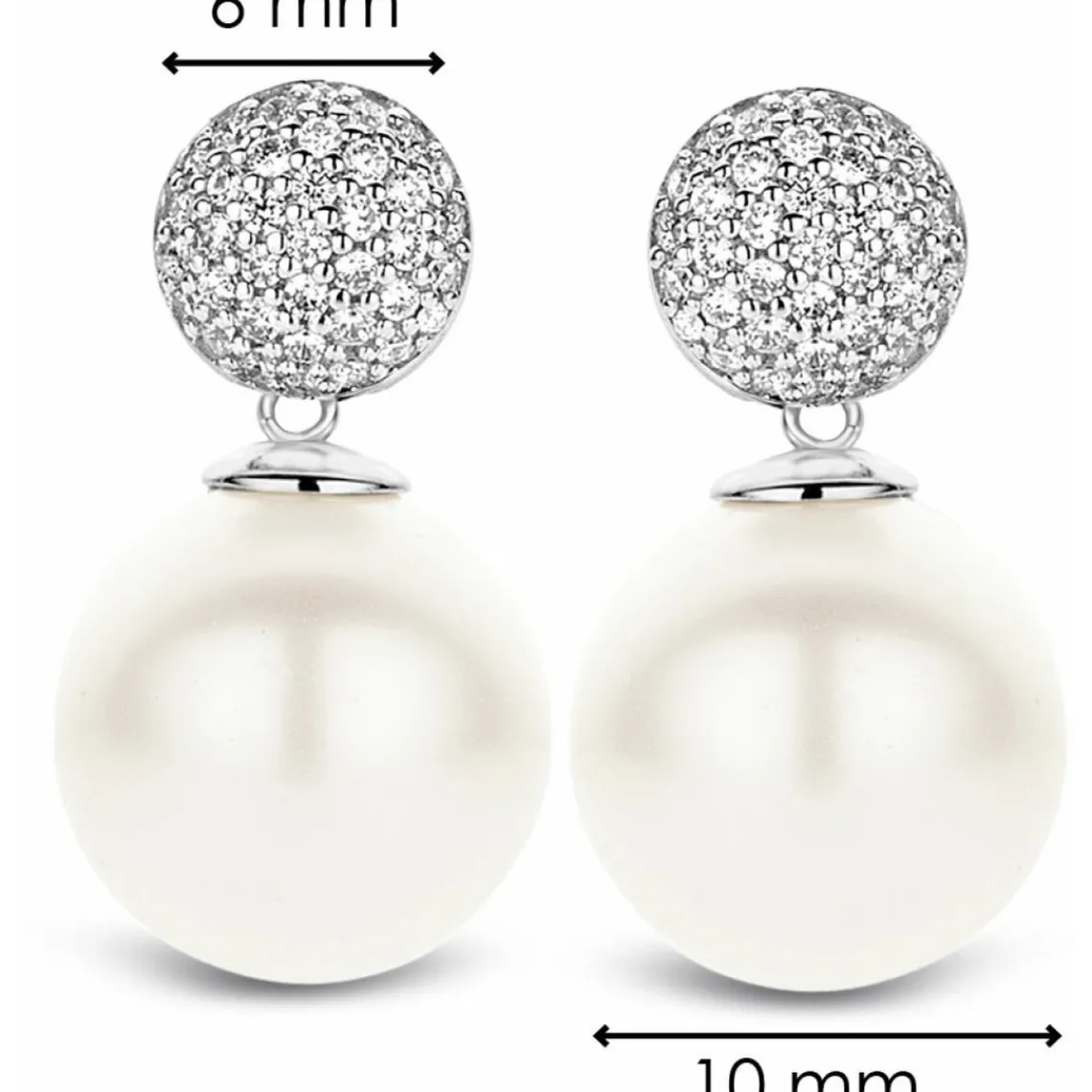 Ti Sento Boucles d'oreilles 7721PW - Boucles d'oreilles Argent Perle | Femme Boucles D'Oreilles