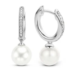 Ti Sento Boucles d'oreilles 7696PW - Boucles d'oreilles Blanches Strass | Femme Boucles D'Oreilles