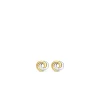 Ti Sento Boucles d'Oreilles 7784SY - puces argent anneaux entrelacés bicolores | Femme Boucles D'Oreilles