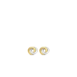 Ti Sento Boucles d'Oreilles 7784SY - puces argent anneaux entrelacés bicolores | Femme Boucles D'Oreilles
