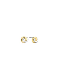 Ti Sento Boucles d'Oreilles 7784SY - puces argent anneaux entrelacés bicolores | Femme Boucles D'Oreilles