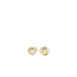 Ti Sento Boucles d'Oreilles 7784SY - puces argent anneaux entrelacés bicolores | Femme Boucles D'Oreilles