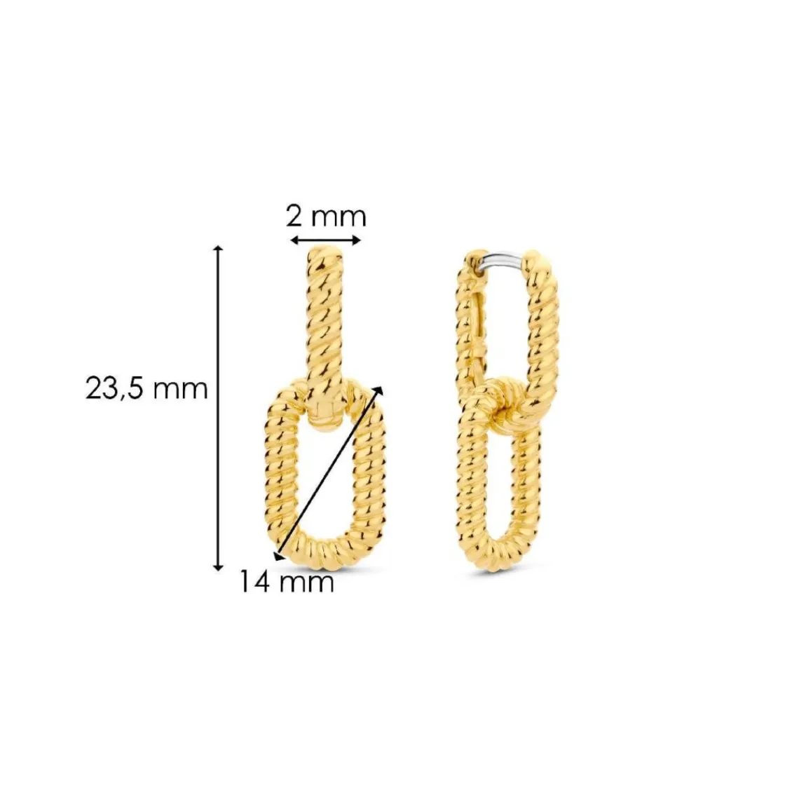 Ti Sento Boucles D'Oreilles - 7963SY Argent Doré Effet Tressé | Femme Boucles D'Oreilles