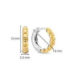 Ti Sento Boucles D'Oreilles - 7961SY Argent Doré Effet Tressé | Femme Boucles D'Oreilles