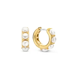 Ti Sento Boucles D'Oreilles - 7962YP Argent Doré Et Perles Synthétiques | Femme Boucles D'Oreilles
