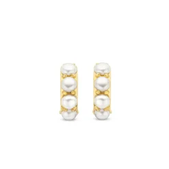 Ti Sento Boucles D'Oreilles - 7962YP Argent Doré Et Perles Synthétiques | Femme Boucles D'Oreilles