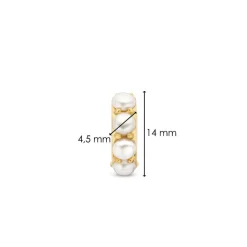 Ti Sento Boucles D'Oreilles - 7962YP Argent Doré Et Perles Synthétiques | Femme Boucles D'Oreilles