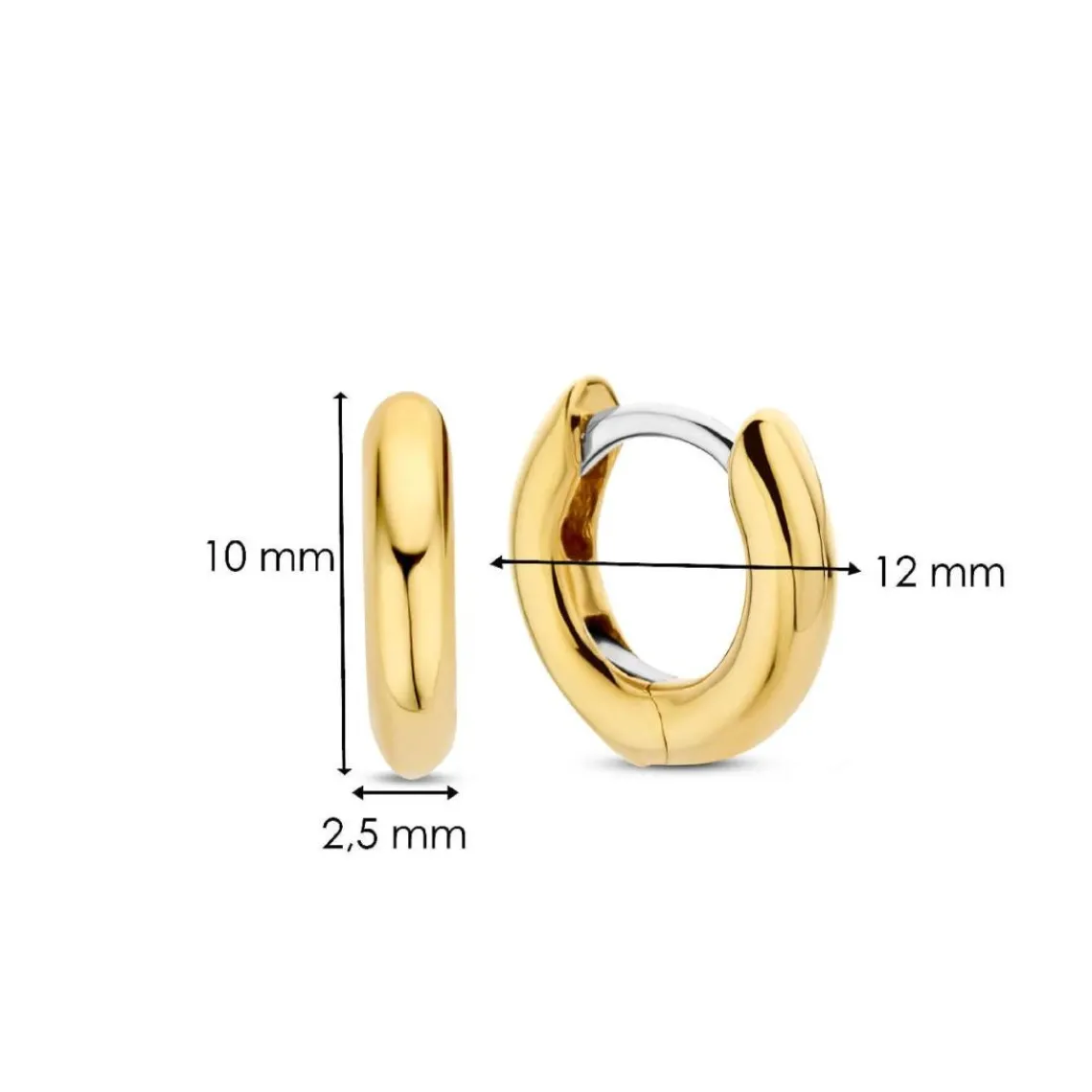 Ti Sento Boucles D'Oreilles - 7811YS Argent Doré Anneaux | Femme Boucles D'Oreilles