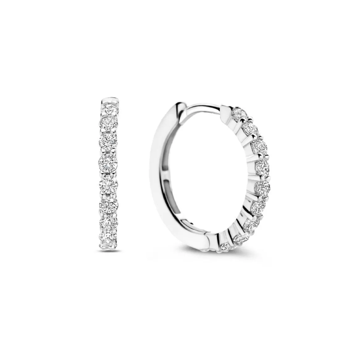 Ti Sento Boucles D'Oreilles - 7958ZI Argent Rhodié Anneaux Et Pavage | Femme Boucles D'Oreilles