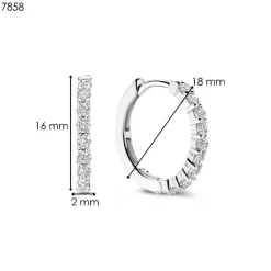 Ti Sento Boucles D'Oreilles - 7958ZI Argent Rhodié Anneaux Et Pavage | Femme Boucles D'Oreilles