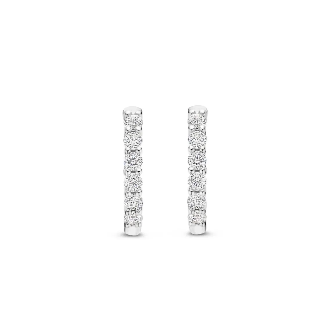 Ti Sento Boucles D'Oreilles - 7957ZI Argent Rhodié Anneaux Et Pavage | Femme Boucles D'Oreilles