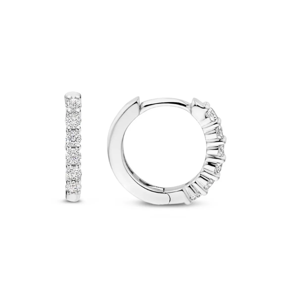 Ti Sento Boucles D'Oreilles - 7957ZI Argent Rhodié Anneaux Et Pavage | Femme Boucles D'Oreilles