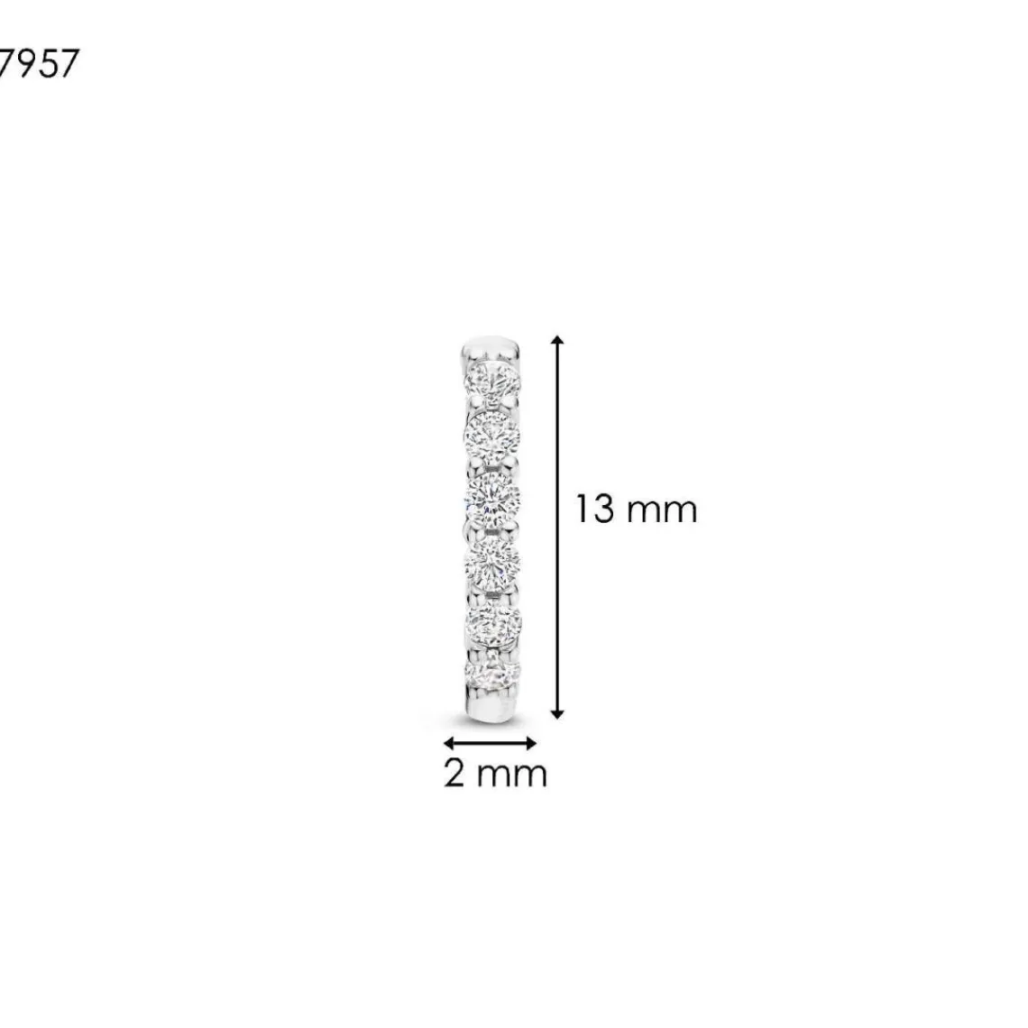 Ti Sento Boucles D'Oreilles - 7957ZI Argent Rhodié Anneaux Et Pavage | Femme Boucles D'Oreilles