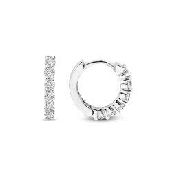 Ti Sento Boucles D'Oreilles - 7956ZI Argent Rhodié Anneaux Et Pavage | Femme Boucles D'Oreilles