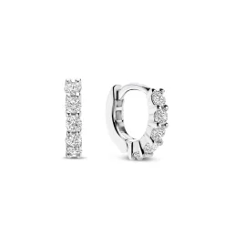 Ti Sento Boucles D'Oreilles - 7955ZI Argent Rhodié Anneaux Et Pavage | Femme Boucles D'Oreilles