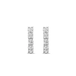 Ti Sento Boucles D'Oreilles - 7955ZI Argent Rhodié Anneaux Et Pavage | Femme Boucles D'Oreilles