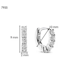 Ti Sento Boucles D'Oreilles - 7955ZI Argent Rhodié Anneaux Et Pavage | Femme Boucles D'Oreilles