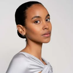 Ti Sento Boucles D'Oreilles - 7955ZI Argent Rhodié Anneaux Et Pavage | Femme Boucles D'Oreilles