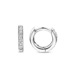 Ti Sento Boucles D'Oreilles - 7954ZI Argent Rhodié Anneaux Et Pavage | Femme Boucles D'Oreilles