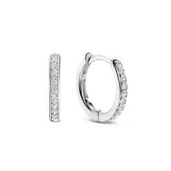 Ti Sento Boucles D'Oreilles - 7812ZI Argent Rhodié Anneaux Et Pavage | Femme Boucles D'Oreilles