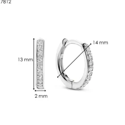 Ti Sento Boucles D'Oreilles - 7812ZI Argent Rhodié Anneaux Et Pavage | Femme Boucles D'Oreilles